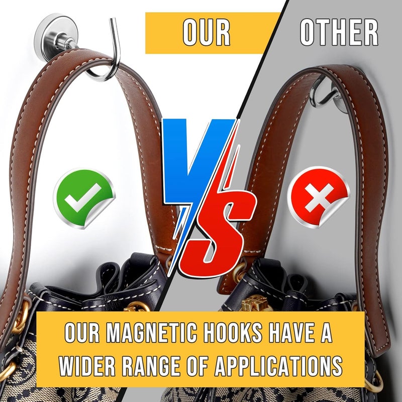 Junarter 3 Pack Magnetic Hooks Heavy Duty 60LBS Neodymium Magnet Hooks, Strong Magnetic Hooks for Hanging, Magnet with Hooks for Home, Office, Classroom, Locker, Workplace - Image 3